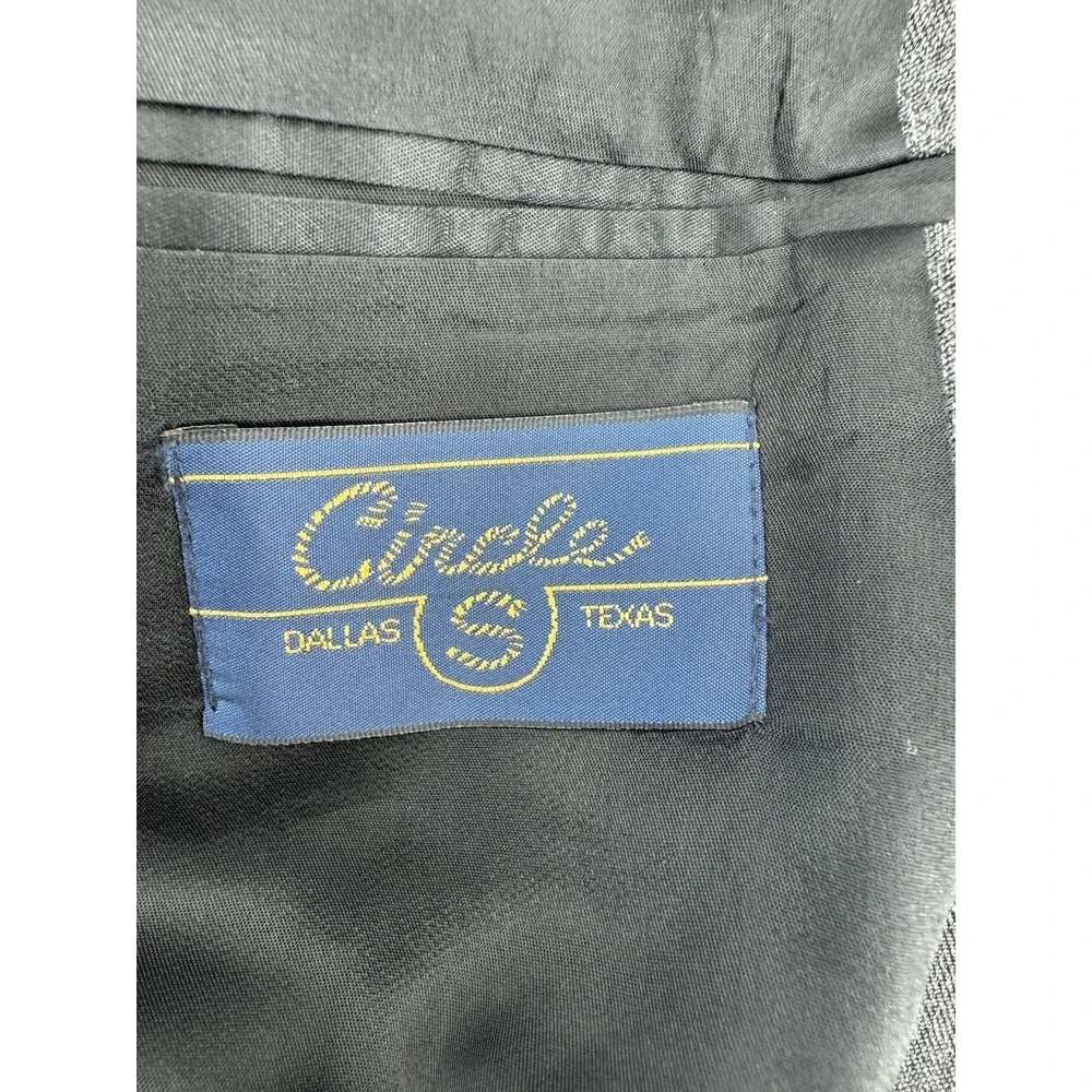 Circle Dallas Texas Blazer Mens 50R Gray Black Yoke Western Cowboy Rodeo Jacket